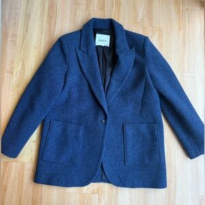 Ba&sh Women's Wool Blend Navy Blue Blazer Lady Jacket